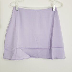 NWT WeWoreWhat Satin Charmeuse Mini Slip Skirt Sz: Small Lavender Heather Purple